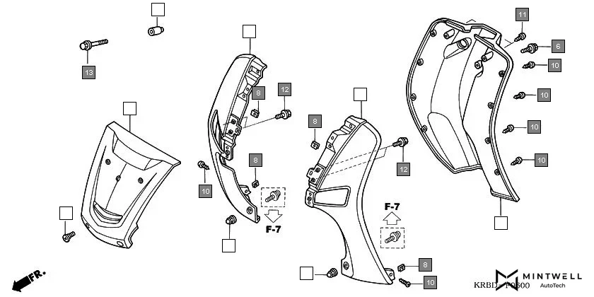 F-6 FRONT COVER assembly diagram for HONDA Eterno SC1504