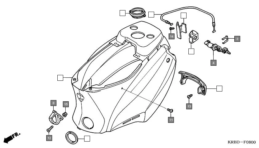 F-8 BODY COVER assembly diagram for HONDA Eterno SC1504