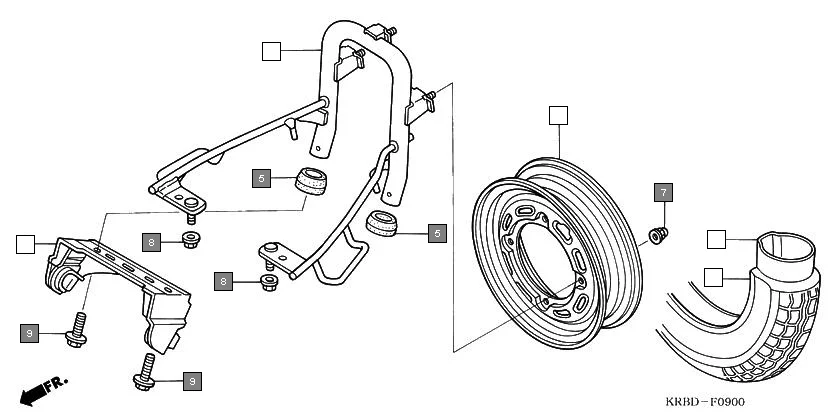 F-9 REAR GRIP assembly diagram for HONDA Eterno SC1504