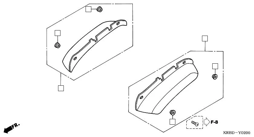 FOP-2 BODY COVER PROTECTOR assembly diagram for HONDA Eterno SC1504