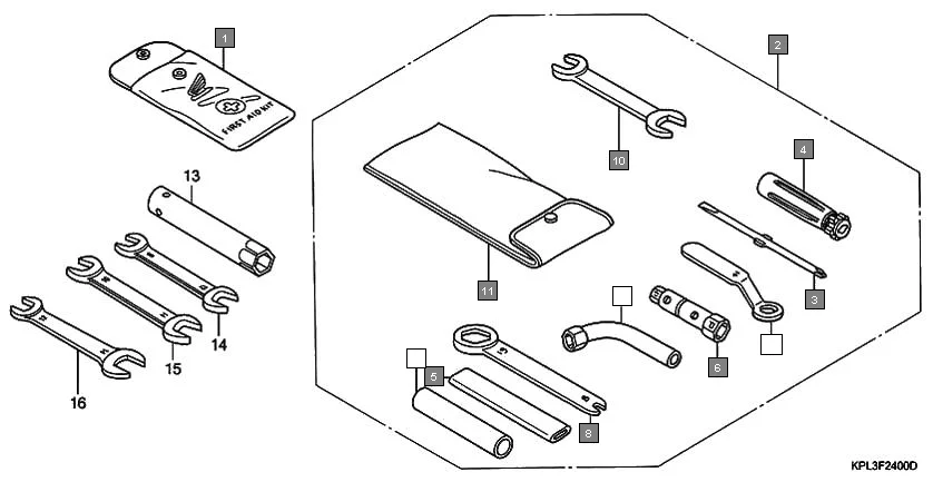 F-24 TOOL assembly diagram for HONDA Activa SCV1109