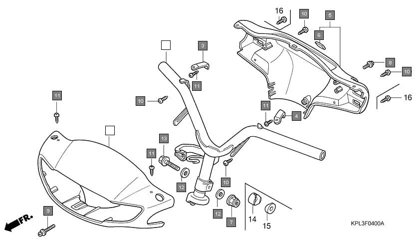 F-4 STEERING HANDLE/HANDLE COVER diagram showing 53100-KPL-900