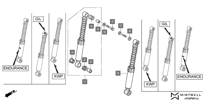 F-9-10 FRONT CUSHION assembly diagram for HONDA Activa SCV110E