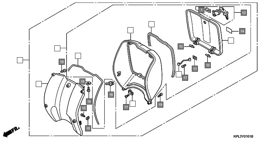 FOP-1-1 INNER BOX assembly diagram for HONDA Activa SCV1109