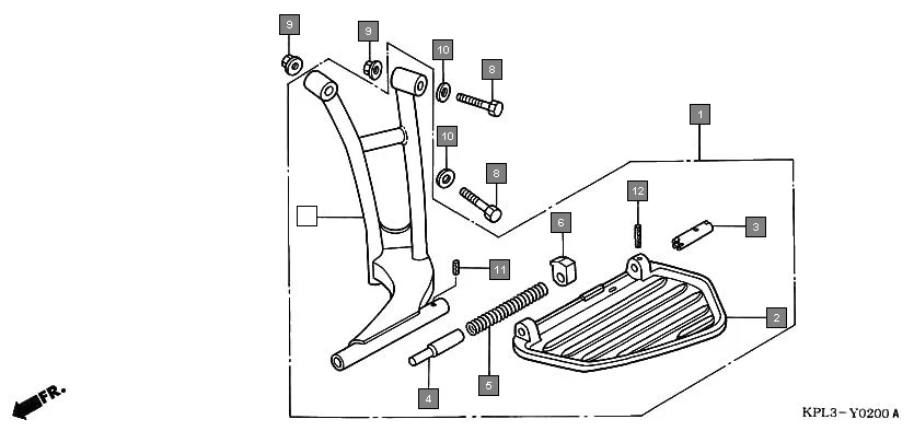 FOP-2 SARI STEP SET assembly diagram for HONDA Activa SCV1109