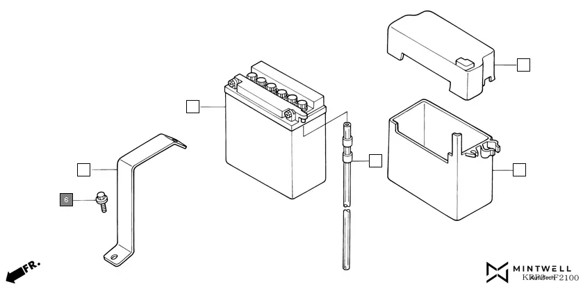 F-21 BATTERY(SCV100F3,5,9) assembly diagram for HONDA Dio SCV100F3