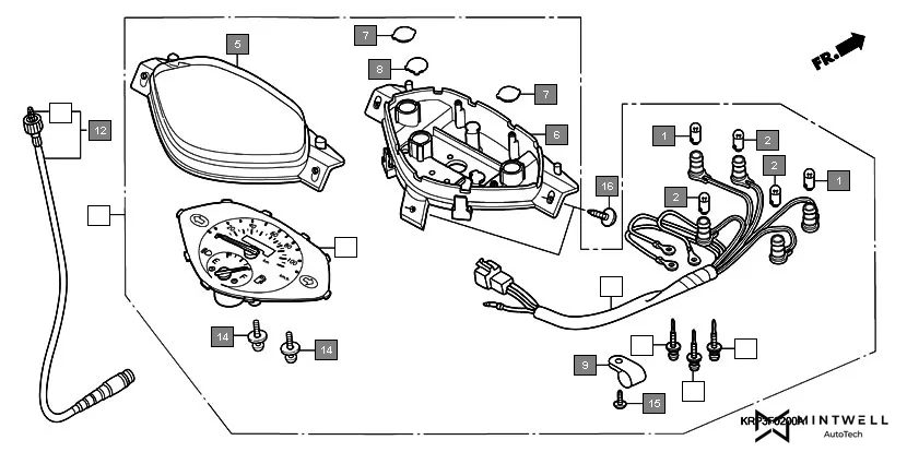 F-2 METER(SCV100F3,5,9) assembly diagram for HONDA Dio SCV100F3