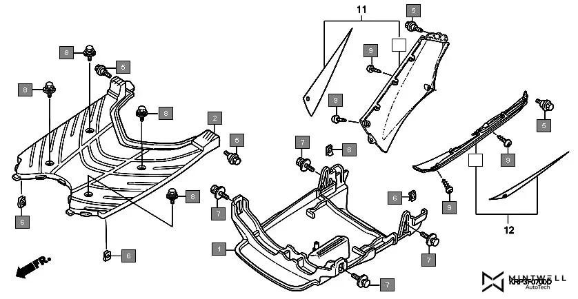 F-7 FLOOR PANEL(SCV100F3,5,9) assembly diagram for HONDA Dio SCV100F3