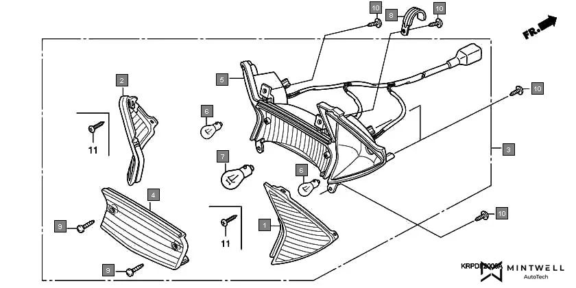 F-20 REAR COMBINATION LIGHT assembly diagram for HONDA Dio SCV100FA