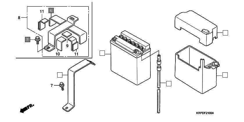 F-21 BATTERY assembly diagram for HONDA Dio SCV100FA
