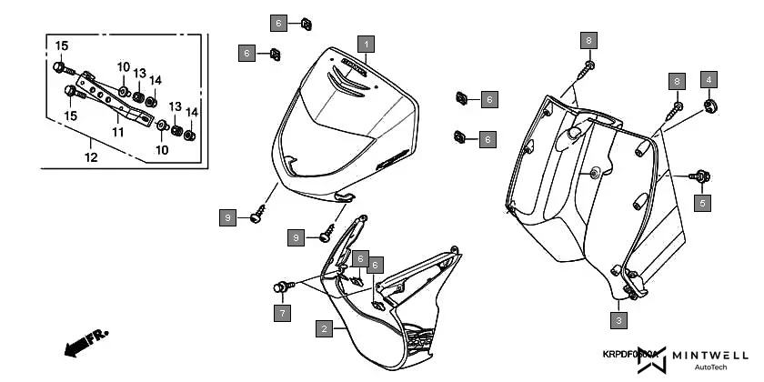 F-6 FRONT COVER assembly diagram for HONDA Dio SCV100FA