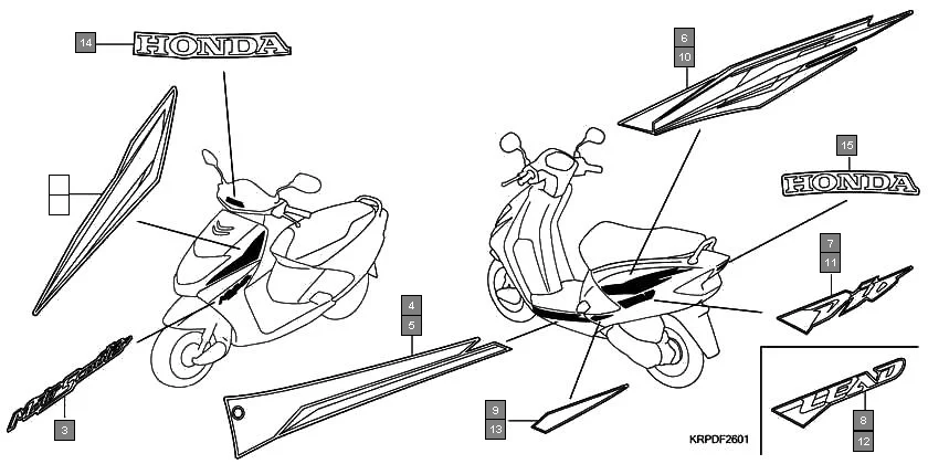 F-26-1 MARK(SCV100FA) assembly diagram for HONDA Dio SCV100FA