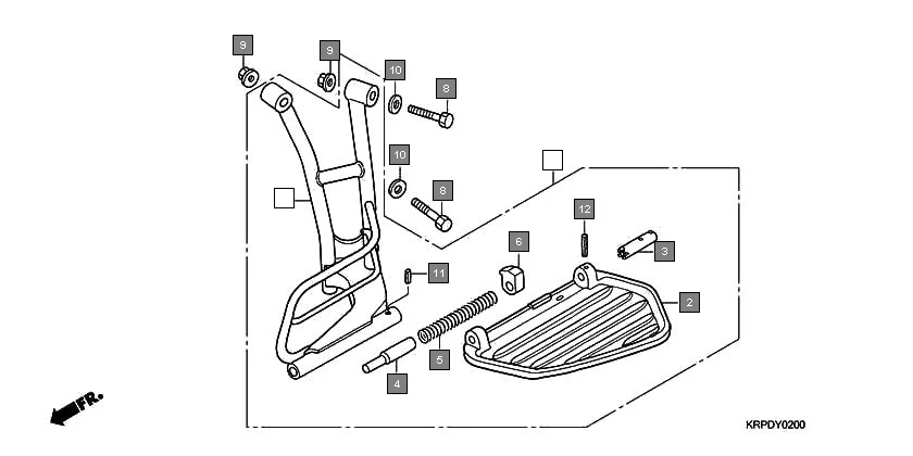 FOP-2 SARI STEP SET assembly diagram for HONDA Dio SCV100FA