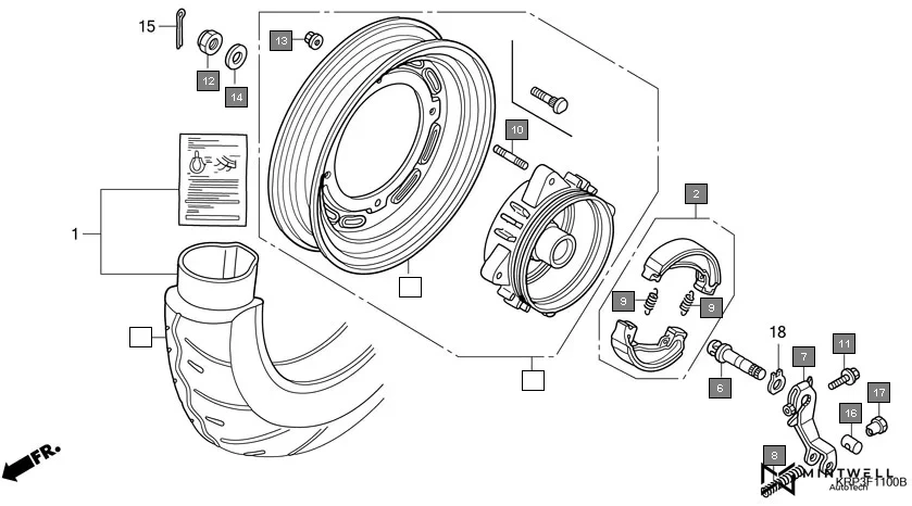 F-11 REAR WHEEL(1) assembly diagram for HONDA Aviator SCV110GA