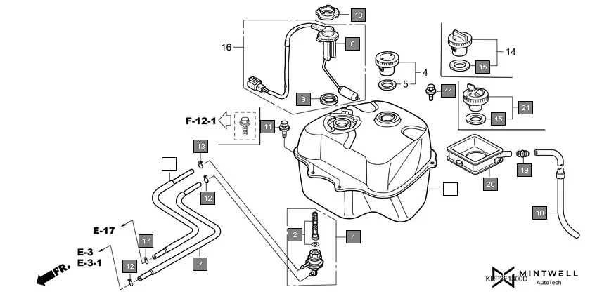 F-13 FUEL TANK assembly diagram for HONDA Aviator SCV110GA