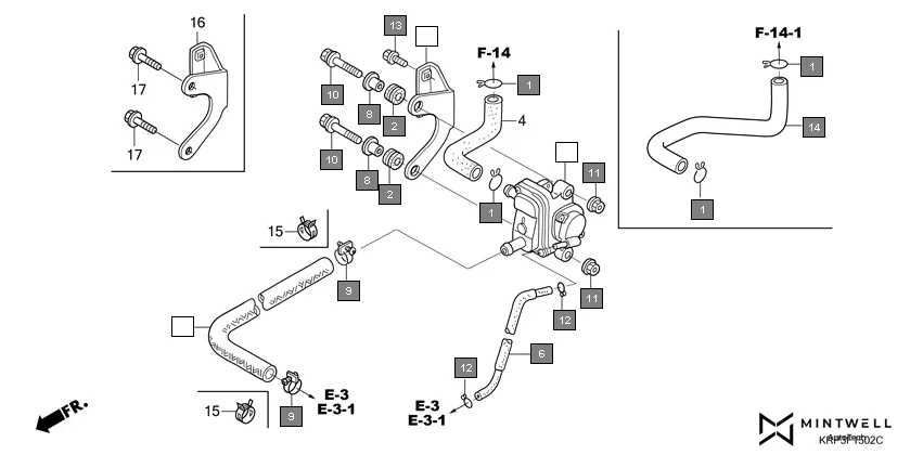 F-15-2 AIR SUCTION VALVE(2) assembly diagram for HONDA Aviator SCV110GA