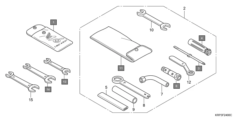 F-24 TOOLS assembly diagram for HONDA Aviator SCV110GA