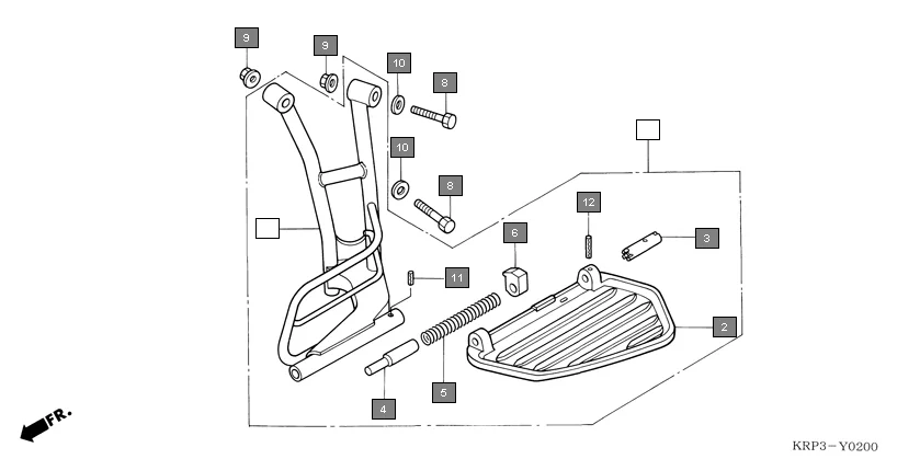 FOP-2 SARI STEP SET assembly diagram for HONDA Aviator SCV110GA