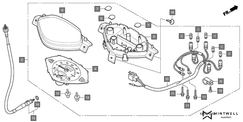 F-2-1 METER(SCV1109,B) assembly diagram for HONDA Activa SCV1109