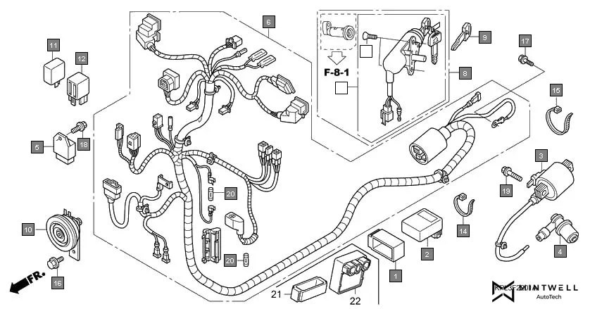F-22-1 WIRE HARNESS(SCV1109,B-ID) assembly diagram for HONDA Activa SCV1109