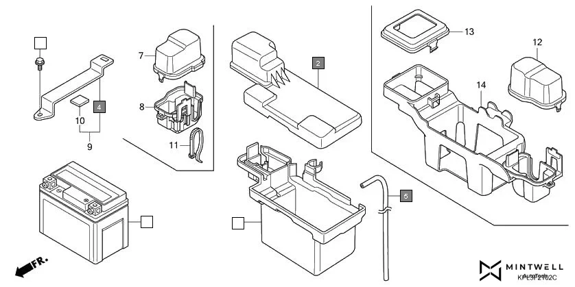 F-21-2 BATTERY(SCV110B,D,E) assembly diagram for HONDA Activa SCV110E