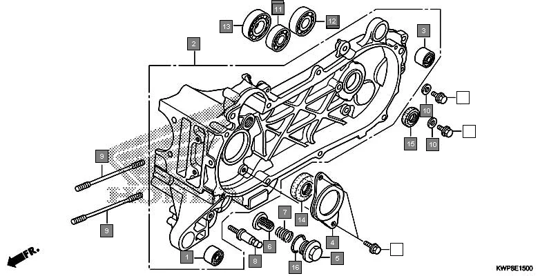 E-15 LEFT CRANKCASE