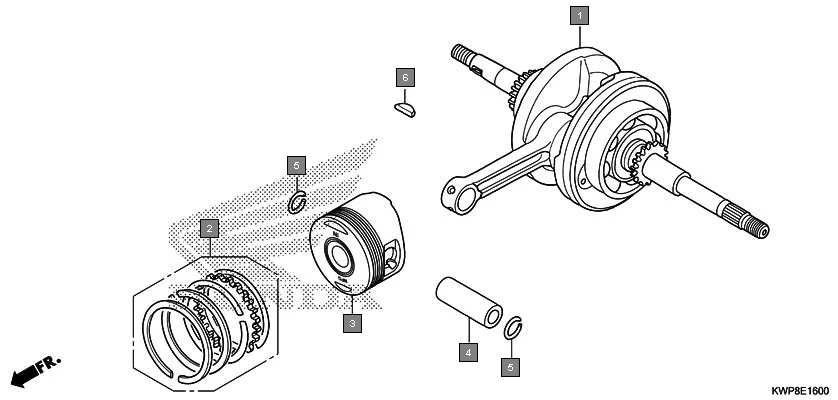 E-16 CRANKSHAFT/PISTON