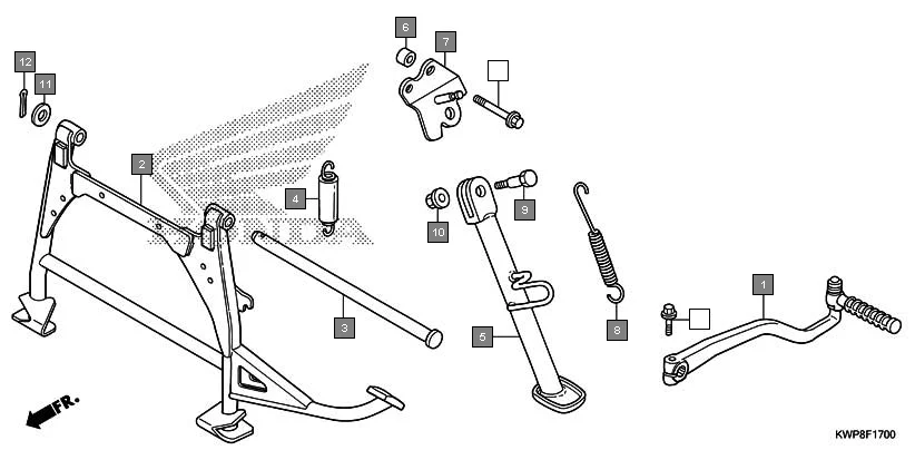 F-17 KICK STARTER ARM/STAND assembly diagram for HONDA Activa SCV110G