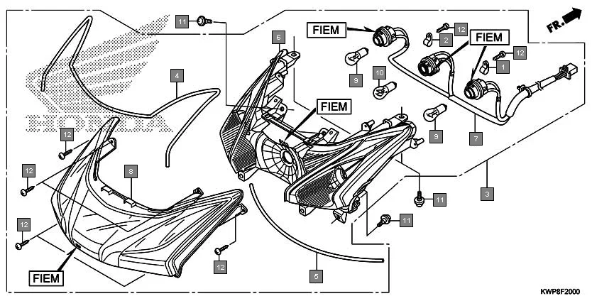 F-20 REAR COMBINATION LIGHT(FIEM) diagram showing 33700-KWP-F01