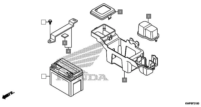 F-21 BATTERY assembly diagram for HONDA Activa SCV110G