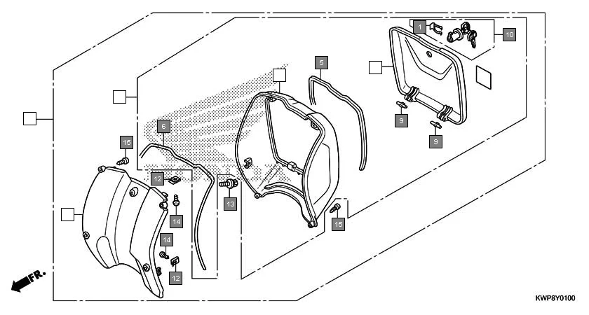 FOP-1 INNER BOX diagram showing 75581-KPL-900