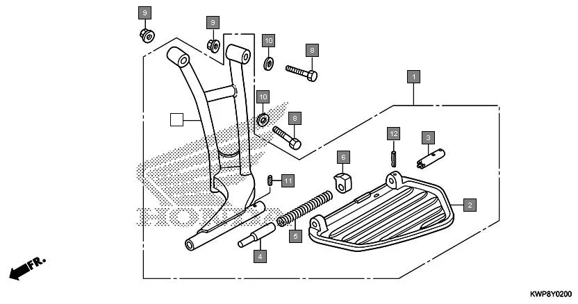 FOP-2 SARI STEP SET assembly diagram for HONDA Activa SCV110G
