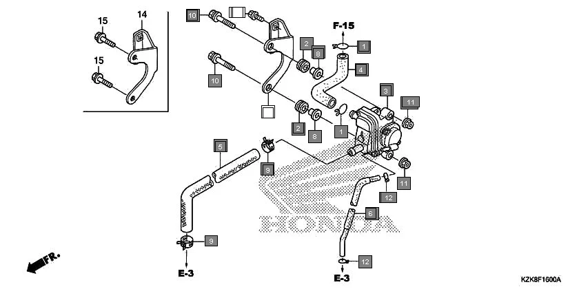 F-16 AIR SUCTION VALVE assembly diagram for HONDA Dio SCV110FD