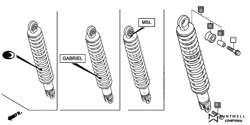 F-19 REAR CUSHION assembly diagram for HONDA Dio SCV110FD