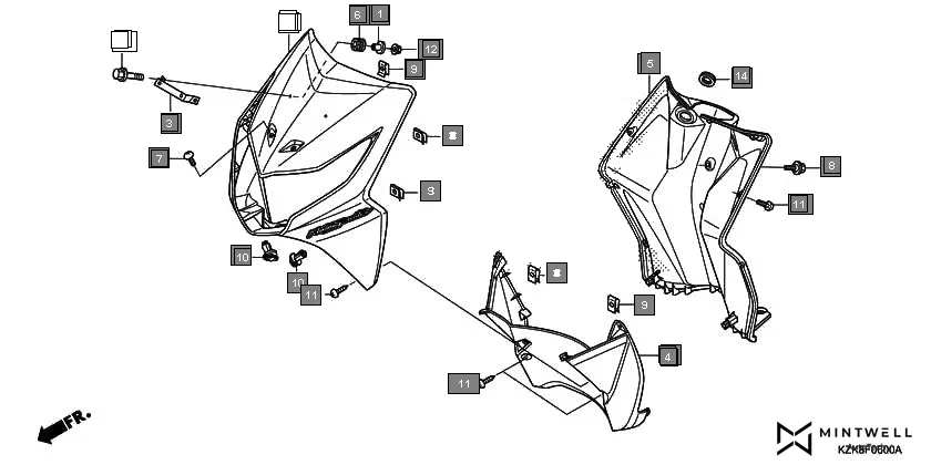 F-6 FRONT COVER(1) assembly diagram for HONDA Dio SCV110FD
