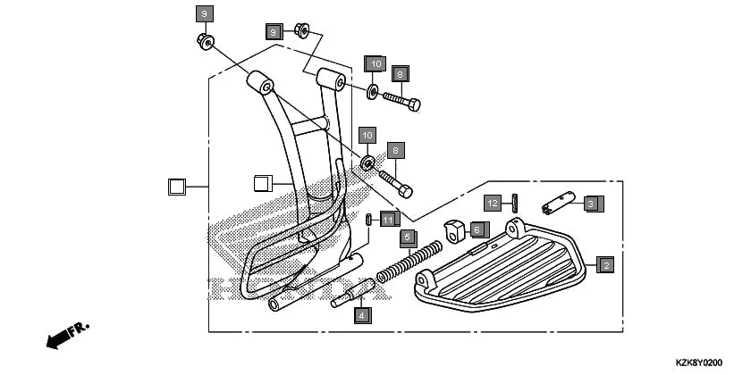 FOP-2 SARI STEP SET assembly diagram for HONDA Dio SCV110FD