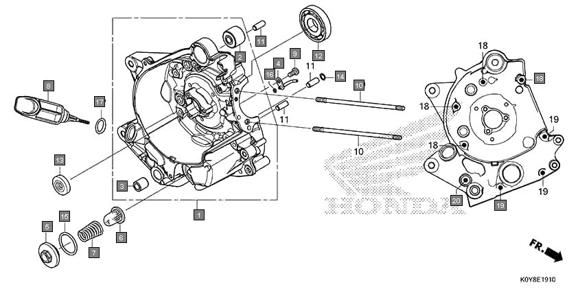 E-19-10 RIGHT CRANKCASE