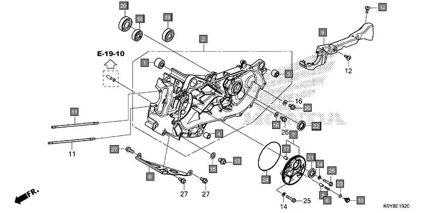 E-19-20 LEFT CRANKCASE