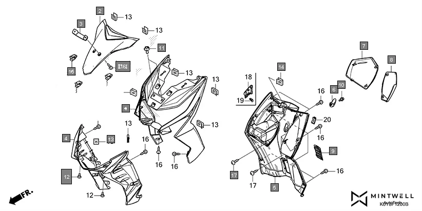 F-12 FRONT COVER diagram showing 81133-K0Y-D00ZA