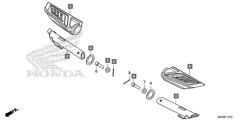 F-14-10 PILLION STEP diagram showing 50715-KE8-000