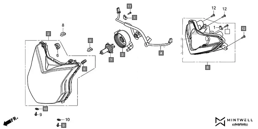 F-1 HEADLIGHT(SCV110F/FB-ID) diagram showing 33112-KWS-901