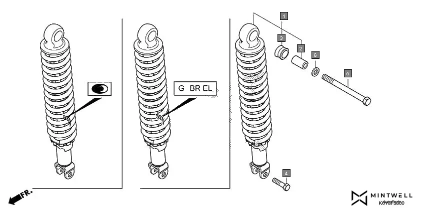 F-36 REAR CUSHION assembly diagram for HONDA Dio SCV110FM