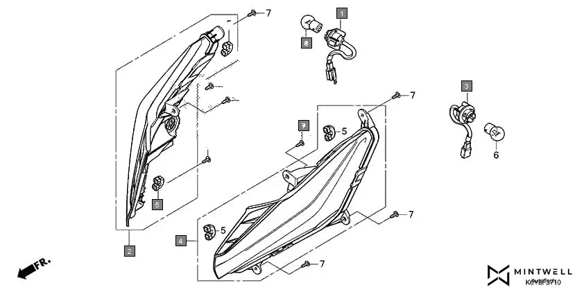 F-37-10 FRONT WINKER assembly diagram for HONDA Dio SCV110FP