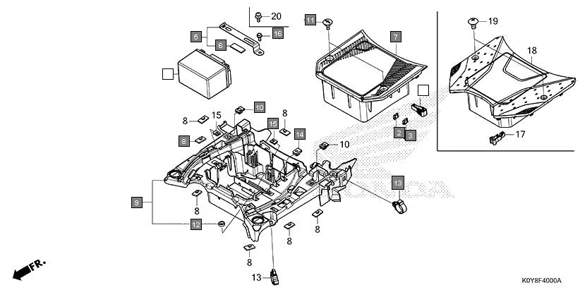 F-40 BATTERY assembly diagram for HONDA Dio SCV110FBS