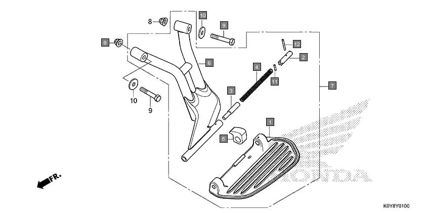 FOP-1 SARI STEP assembly diagram for HONDA Dio SCV110FM