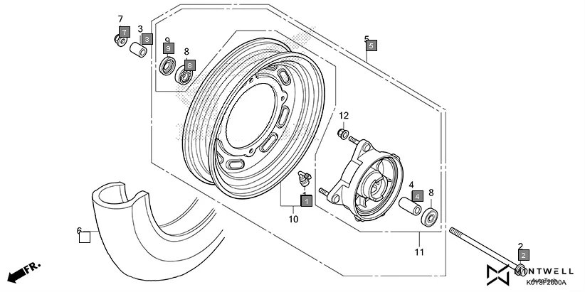F-20 FRONT WHEEL(1) assembly diagram for HONDA Dio SCV110FS
