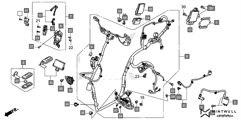 F-41-2 WIRE HARNESS(SCV110FR-9ID/FBR-9ID) assembly diagram for HONDA Dio SCV110FR