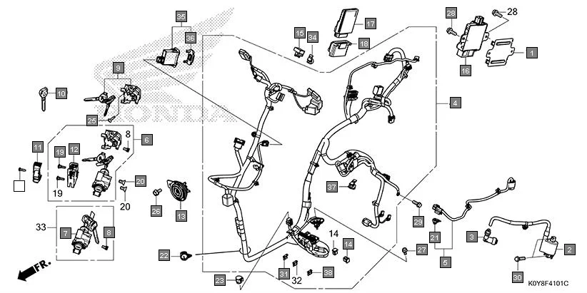 F-41-1 WIRE HARNESS(2) diagram showing 35110-K0P-D01
