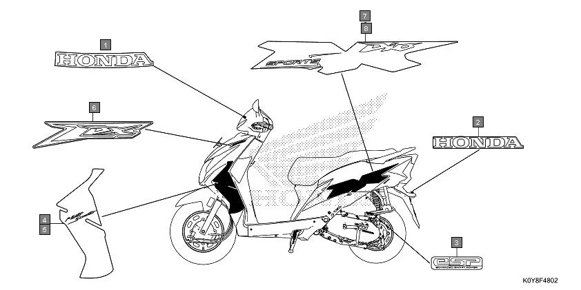 F-48-2 MARK(SCV110F-5ID,6ID) assembly diagram for HONDA Dio SCV110FP
