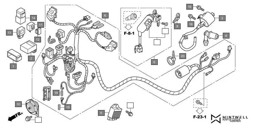 F-22-2 WIRE HARNESS(SCV110GA,C) diagram showing 32100-KVT-960
